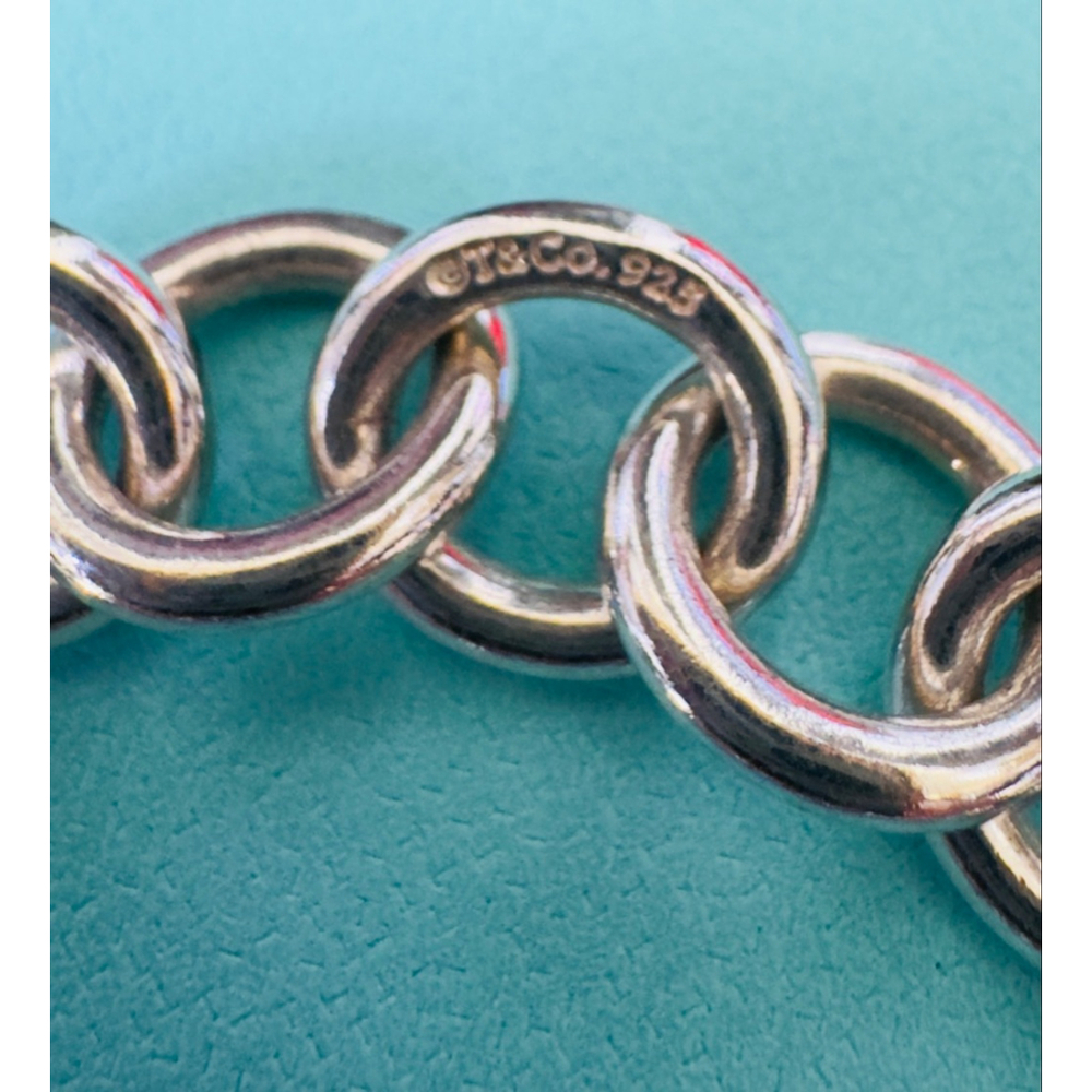 TIFFANY Co Sterling Silver Large Link Bracelet End Clasping Links 7.9” - Picture 5 of 5
